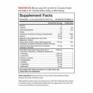 Essential Aminos Supp Facts