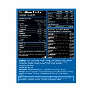 Whey Isolate Vanilla Supp Facts