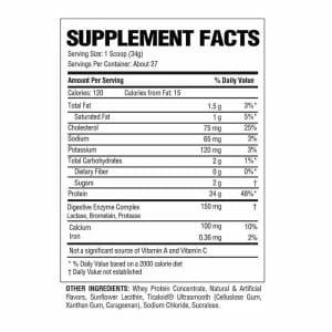 Commissary Whey Protein Supp Facts