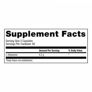 Glutamine Mega Caps 1400 Supp Facts