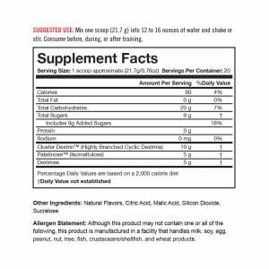 Intra Carb Fruit Punch Supp Facts