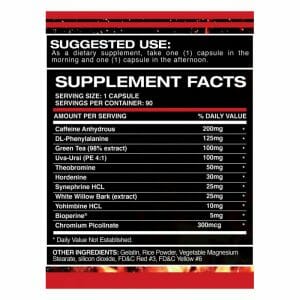 Lean Fuel V2 Supp Facts