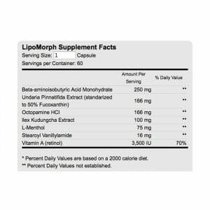 lipoMorph Supp Facts