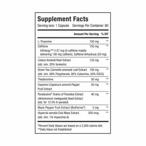 Burn Thermogenic Supp Facts