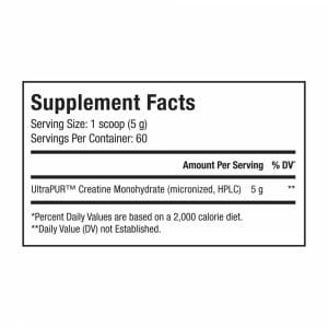 Pure Creatine Monohydrate Supp Facts