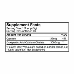 D-Aspartic Acid Supp Facts