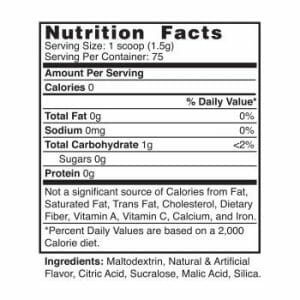 Fruit Punch Flavor Mix Nutrition Facts