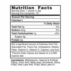 Grape Flavor Mix Nutrition Facts