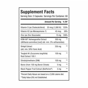 TRUE-T Testosterone Support Supp Facts