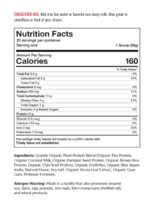Organic Plant Protein Unflavored Nutrition Facts