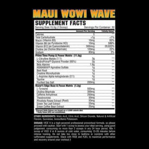 VICE Maui Wowi Wave Supp Facts