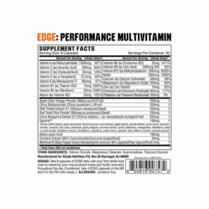 Edge Multivitamin Supplement Facts