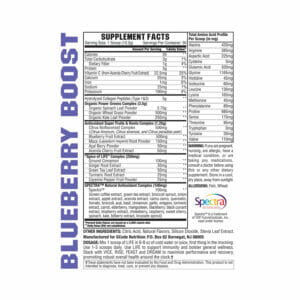 LIFE Blueberry Boost Supplement Facts