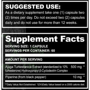 turkesterone Supp Facts